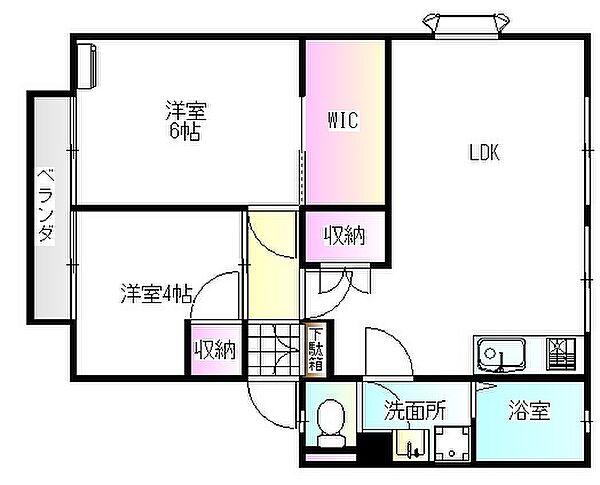 サンビレッジ ｜群馬県伊勢崎市連取町(賃貸アパート2LDK・2階・53.63㎡)の写真 その2