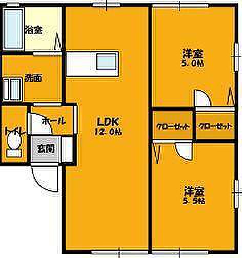 グランドゥール青山 A101｜群馬県伊勢崎市田中島町(賃貸アパート2LDK・1階・49.85㎡)の写真 その2