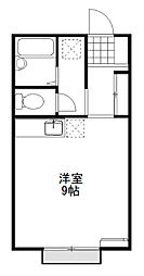 シャンブル宗高 1階ワンルームの間取り