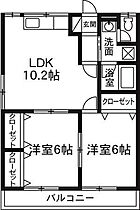 わかばハイツ B103 ｜ 群馬県伊勢崎市上諏訪町（賃貸アパート2LDK・1階・49.18㎡） その2