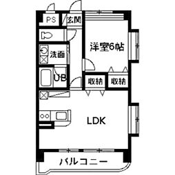 マンションエスポワール 3階1LDKの間取り