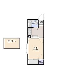 ドルフィン宮子 1SKの間取図画像