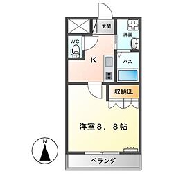 クレスト・Ｍ＆Ｍ 2階1Kの間取り