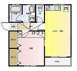 ソニックハイツ 2階1LDKの間取り