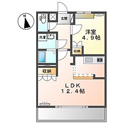 来夢1 2階1LDKの間取り