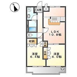 スプリーム　アイ 1階2LDKの間取り