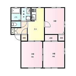 カルチェ 1階3DKの間取り