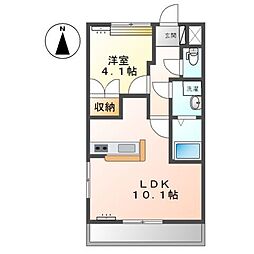 アリウス 1階1LDKの間取り