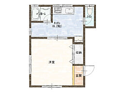Yハイツ連取 2階1Kの間取り