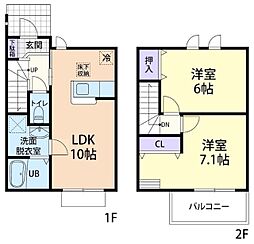 Foliar San(フォーリア サン) 1階2LDKの間取り