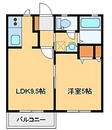 ドミールエブラ 1階1LDKの間取り