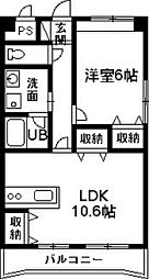 マンショングレイス 1LDKの間取図画像