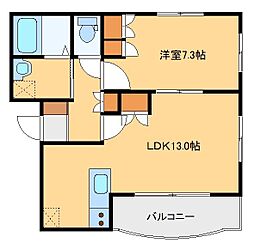 ボワヴィラージュ 1LDKの間取図画像