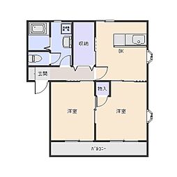 パールテールエム 2LDKの間取図画像