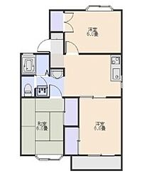 ラ・ホンテ・コグレA 3DKの間取図画像