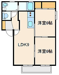 レジデンスみなみI 2LDKの間取図画像