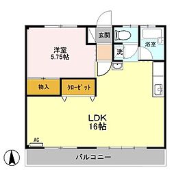 マブチハイツA 1LDKの間取図画像