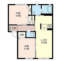 ブランB 2LDKの間取図画像