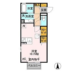プレシャス天川原 ワンルームの間取図画像