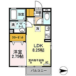 オペラハウス三光町 1LDKの間取図画像