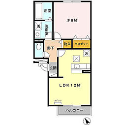フローラM2 1LDKの間取図画像