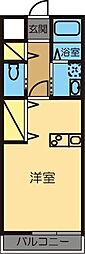 YO ワンルームの間取図画像