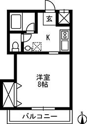 ハイツみずほ・2 1Kの間取図画像