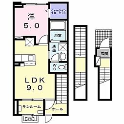 アネモネ 1LDKの間取図画像