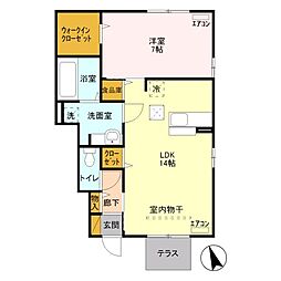 ブレシアカツラ1 1LDKの間取図画像