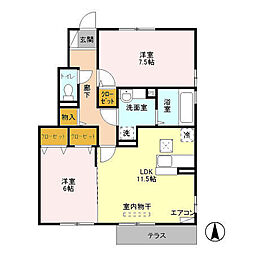 キャメロット2 2LDKの間取図画像