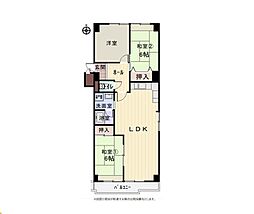 三旺マンション第2千種 3LDKの間取図画像