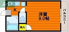 岡山県岡山市北区西古松（賃貸マンション1K・2階・23.14㎡） その2