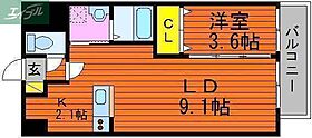 岡山県岡山市北区今4丁目（賃貸マンション1LDK・7階・35.95㎡） その2