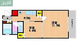 岡山県岡山市北区今1丁目（賃貸マンション2K・3階・40.00㎡） その2