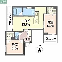 岡山県岡山市北区野田5丁目（賃貸アパート2LDK・2階・63.88㎡） その2