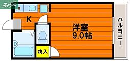 ウィステリア 1Kの間取図画像
