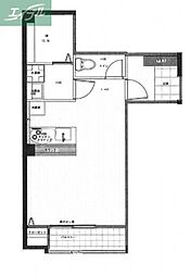 JR宇野線 大元駅 徒歩20分の賃貸マンション 1階ワンルームの間取り