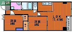 山陽マンション 2LDKの間取図画像