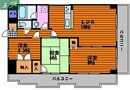 アリベ東古松 3LDKの間取図画像