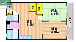 グランヴィア芳泉B 2DKの間取図画像