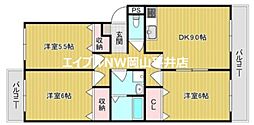 ハピネス篤A 3LDKの間取図画像