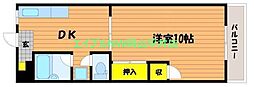 ラ・ピーヌ福島 1DKの間取図画像