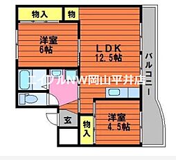 KAITERRACE2 2LDKの間取図画像