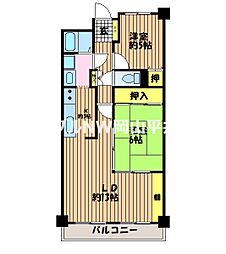 エメラルドマンション芳泉2 2LDKの間取図画像