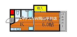 シャトレ福吉 1Kの間取図画像