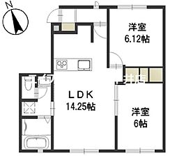 ラ・セーヌ福成C 2LDKの間取図画像