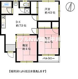 東備ハウス 3DKの間取図画像