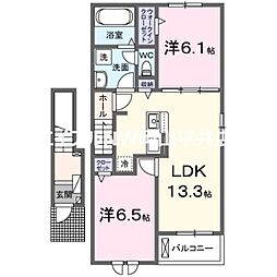 クレール七番館 2LDKの間取図画像