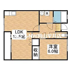 JR赤穂線 大多羅駅 徒歩10分の賃貸アパート 2階1LDKの間取り