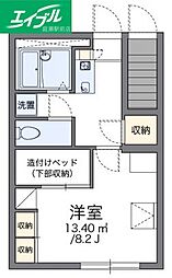 レオパレスA&K 1Kの間取図画像